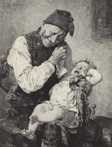 Unartiger Junge, Gravur von Georgios Jakobides