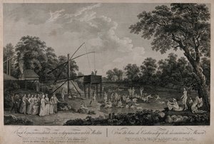 Ansicht der Serebryanichesky-Badehäuser in Moskau