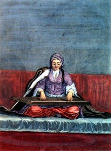 Türkisches Mädchen, das die Zither spielt, graviert von Gerard Jean Baptiste Scotin von Gerard Jean Baptiste Scotin