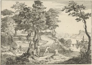 Landschaft mit Badenden und Anglern
