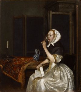 Dame mit Weinglas, ca. 1665