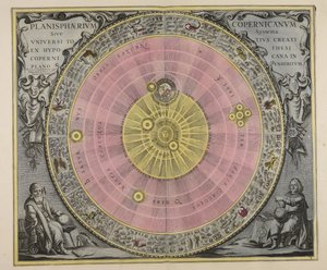 Planisphaerium Copernicanum, sive, Systema vniuersi totius creati ex hypothesi Copernicana in plano exhibitum von Gerard Valck