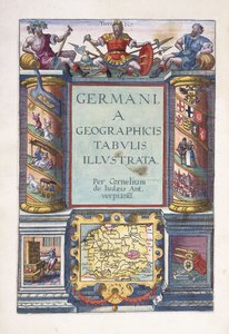 Titelblatt zu Teil 2, "Germania geographicus tabulis illustrata", 1593 von Gerard de Jode