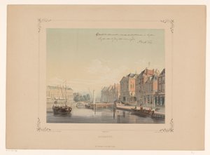 Ansicht des Aalmarkts in Leiden von Gerardus Johannes Bos
