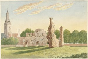 Die Ruine der Abtei von Rijnsburg von Gerardus Johannes Verburgh