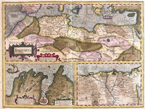 Nordafrika mit Belagerung von Tunis und Nildelta (Stich) von Gerardus Mercator