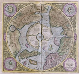 Die Nordpolarregionen von Gerardus Mercator