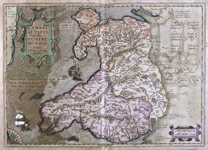 Wales, Großbritannien (Gravur) von Gerardus Mercator