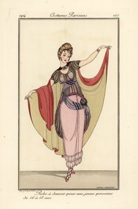 Junge Frau im Tanzkleid mit Umhang von Gerda Marie Frederike Wegener