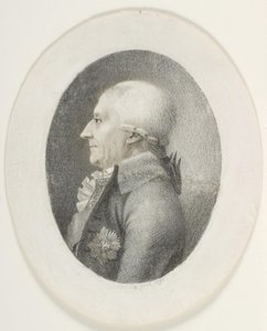 Porträt von A.P. Bernstorff, Graf, Premierminister (1735-1797). Brustbild. Profil nach links von Gerhard Ludvig Lahde