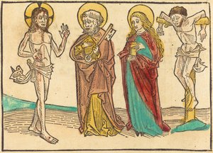 Christus zeigt seine Wunden Petrus, der Magdalena und dem guten Dieb