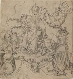 Christus und Maria, die bei Gott dem Vater Fürsprache einlegen von German 15th Century
