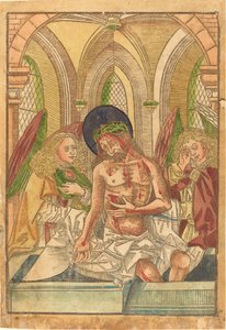 Christus im Grab mit zwei Engeln