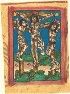 Christus am Kreuz zwischen den beiden Dieben von German 15th Century