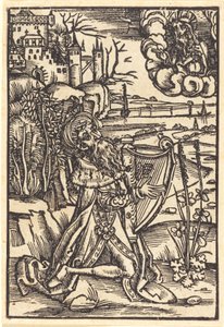 David spielt die Harfe von German 15th Century