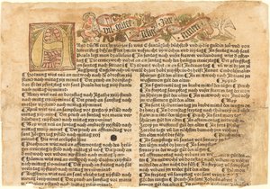 Initiale A und ein Neujahrswunsch von German 15th Century
