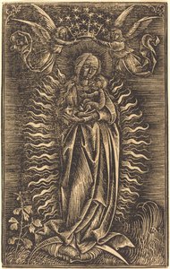 Die Jungfrau von zwei Engeln gekrönt von German 15th Century
