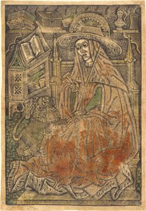 Heiliger Hieronymus in seinem Studierzimmer von German 15th Century or Master of the Aachen Madonna