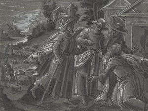 Abraham bewirtet die Engel (verso)