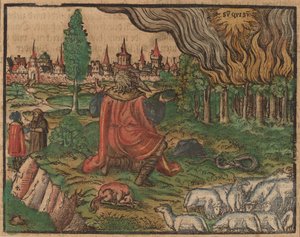 Moses und der brennende Dornbusch von German 16th Century