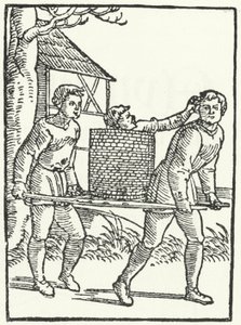 Ein Holzschnitt einer Szene aus der Geschichte von Till Eulenspiegel (Stich) von German School