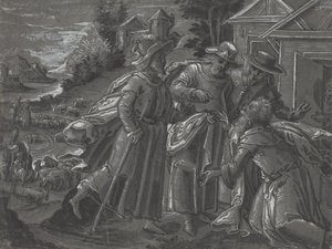 Abraham bewirtet die Engel [verso], um 1600