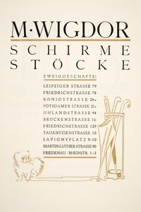 Werbung für M. Wigdor, Regenschirmgeschäfte, aus Styl, veröffentlicht 1922
