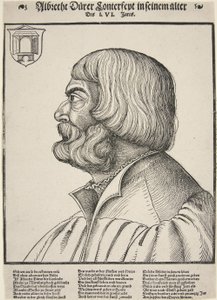 Albrecht Dürer, im Alter von 56 Jahren (Holzschnitt) von German School