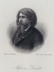 Alphonse Daudet, französischer Schriftsteller (Gravur) von German School