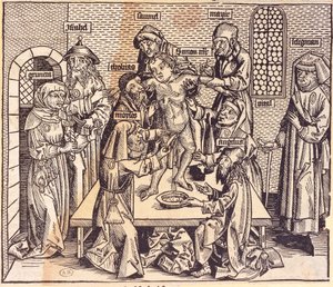 Anatomieunterricht (Gravur) von German School