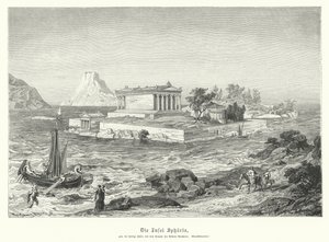 Antiker griechischer Tempel der Athena Apaturia auf der Insel Sphairia
