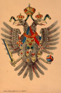 Österreichisch-Ungarisches Kaiserwappen, veröffentlicht von Robraki & Co., Magdeburg, ca. 1865