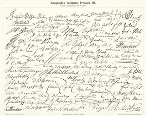 Autogramme berühmter Personen: Deutsche Schriftsteller und Wissenschaftler (Stich)