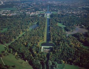 Barockkunst: Luftaufnahme des Nymphenburg Parks