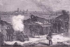 Bombardierung von Schelestadt, Cassells Geschichte des Krieges zwischen Frankreich und Deutschland, veröffentlicht von Cassell and Company Limited, ca. 1890 (Lithografie) von German School
