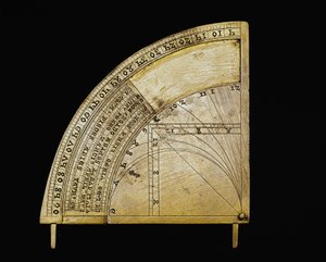 Messingzifferblatt mit Schieber, hergestellt in Deutschland. Dim. Radius 12,2 cm. 14. Jahrhundert Florenz, Istituto e Museo di Storia delle Scienze von German School