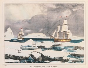 Britischer Polarforscher Captain Ross Expedition in die Antarktis, veröffentlicht von J. Scholz, Mainz, zwischen 1839-42