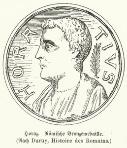 Bronzemedaille mit dem römischen Dichter Horaz (Lithografie)