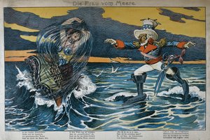 Karikatur zum Spanisch-Amerikanischen Krieg, 1898 von German School