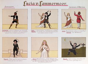 Karikatur, die sich über die Oper Lucia di Lammermoor von Donizetti lustig macht von German School