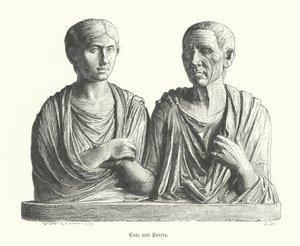 Cato und Porcia, antike römische Skulptur von German School