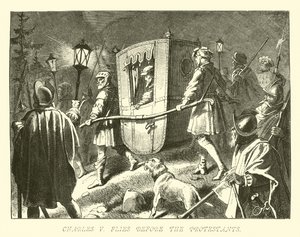 Karl V. flieht vor den Protestanten