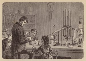Kinder beobachten ein wissenschaftliches Experiment von German School