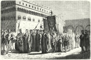 Kinderprozession in Florenz unter der Herrschaft von Girolamo Savonarola