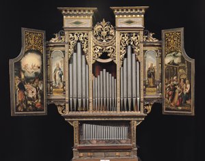 Chororgel mit offenen Paneelen (Holz & Metall)