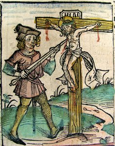 Christus erneut gekreuzigt, veröffentlicht in der Nürnberger Chronik, 1493 von German School