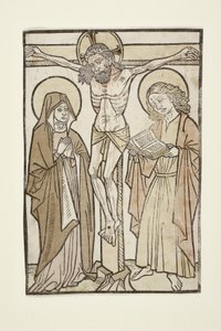 Christus am Kreuz zwischen Maria und dem Heiligen Johannes, 1460-70 von German School