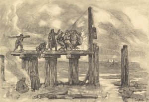 Bau einer Brücke über die Putna