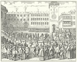 Krönungsprozession von Matthias, Heiliger Römischer Kaiser, 1612