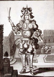 Kostüm für einen Glas- und Geschirrhändler, veröffentlicht von Gerard Valck (1651/2-1726) ca. 1690